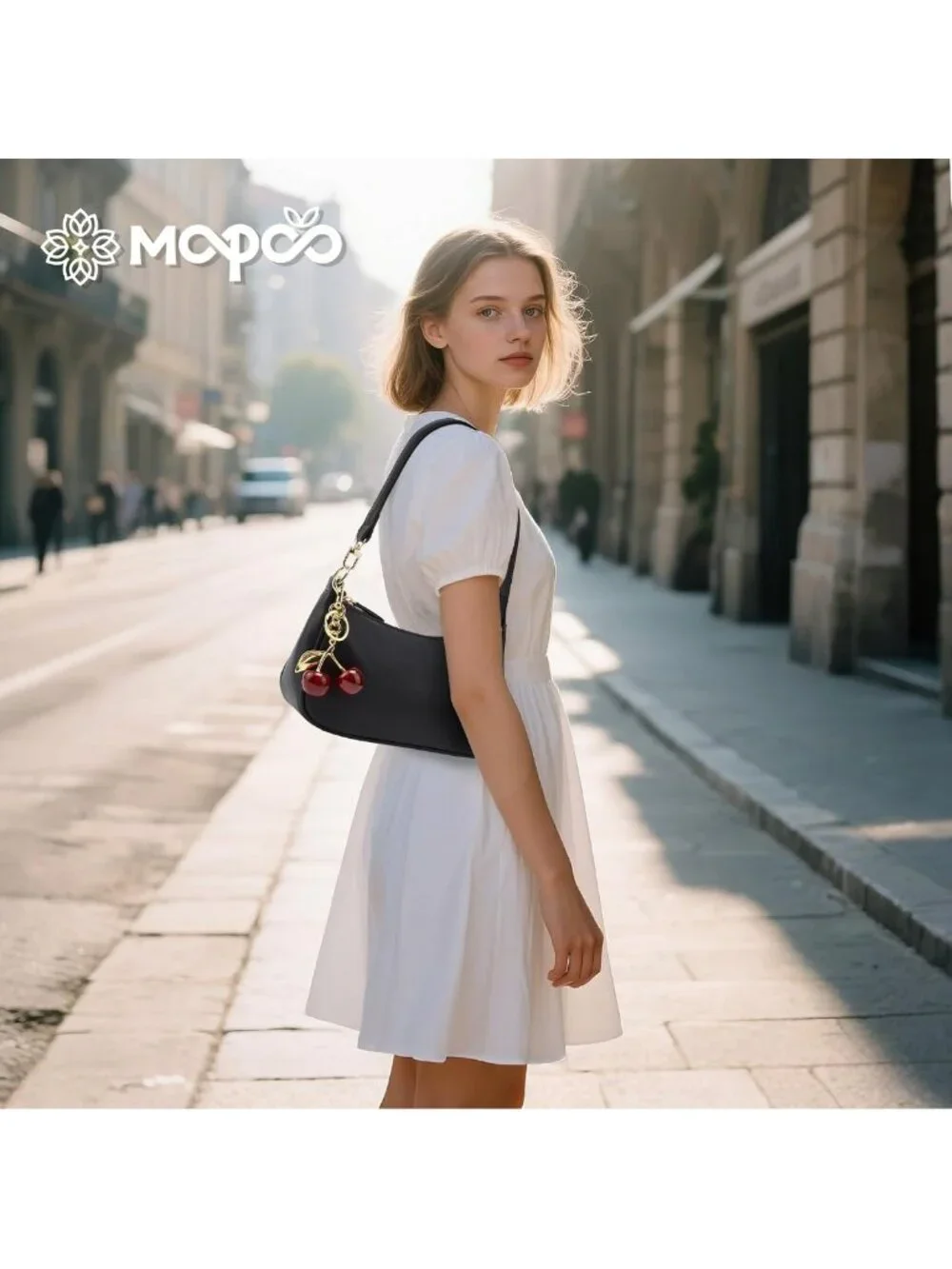 Chic Black Hobo Shoulder Bag for Women - Retro Clutch with Removable Straps